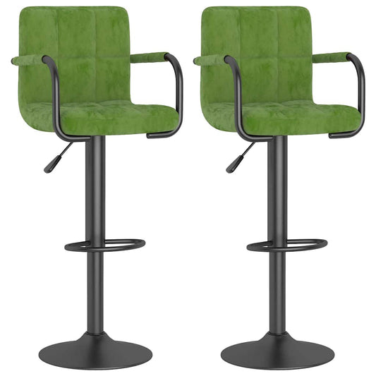 Bar Stools 2 pcs Light Green Velvet Bar Stools 2 pcs Light Green Velvet