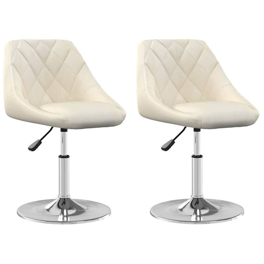 Swivel Dining Chairs 2 pcs Cream Velvet Swivel Dining Chairs 2 pcs Cream Velvet
