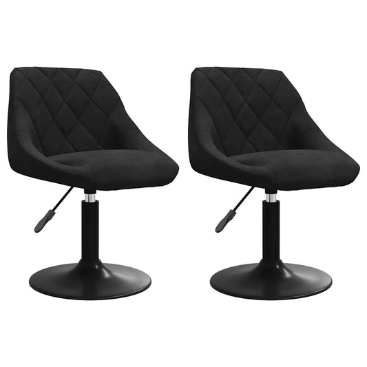 Swivel Dining Chairs 2 pcs Black Velvet Swivel Dining Chairs 2 pcs Black Velvet