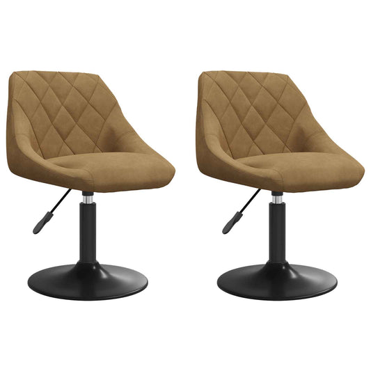 Swivel Dining Chairs 2 pcs Faux leather Brown 46 x 44 x 77.5 cm Swivel Dining Chairs 2 pcs Faux leather Brown 46 x 44 x 77.5 cm