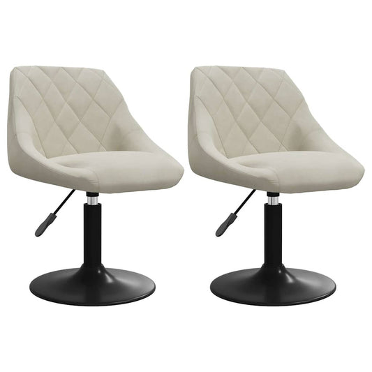 Swivel Dining Chairs 2 pcs Cream Velvet Swivel Dining Chairs 2 pcs Cream Velvet