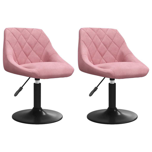 Swivel Dining Chairs 2 pcs Pink Velvet Swivel Dining Chairs 2 pcs Pink Velvet