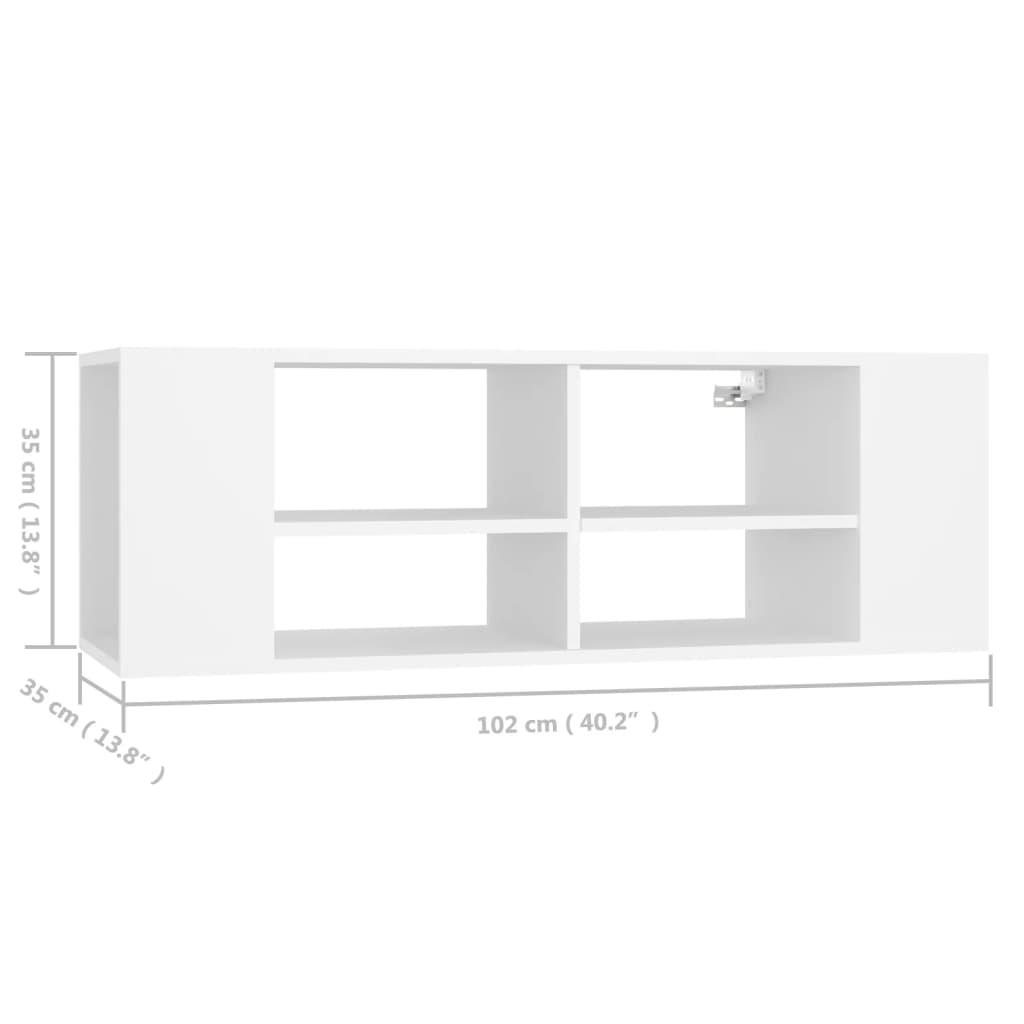 806238 vidaXL Wall-Mounted TV Cabinet White 102x35x35 cm Engineered Wood