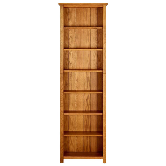 7-Tier Bookcase 60x22x200 cm Solid Oak Wood 7-Tier Bookcase 60x22x200 cm Solid Oak Wood