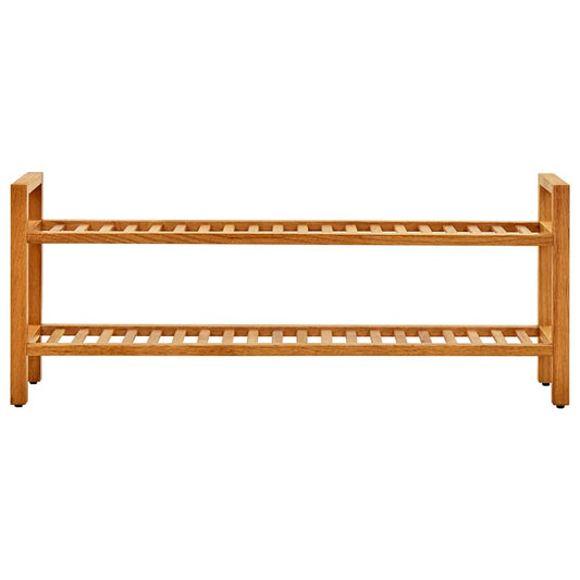 Shoe Rack with 2 Shelves 100x27x40 cm Solid Oak Wood Shoe Rack with 2 Shelves 100x27x40 cm Solid Oak Wood