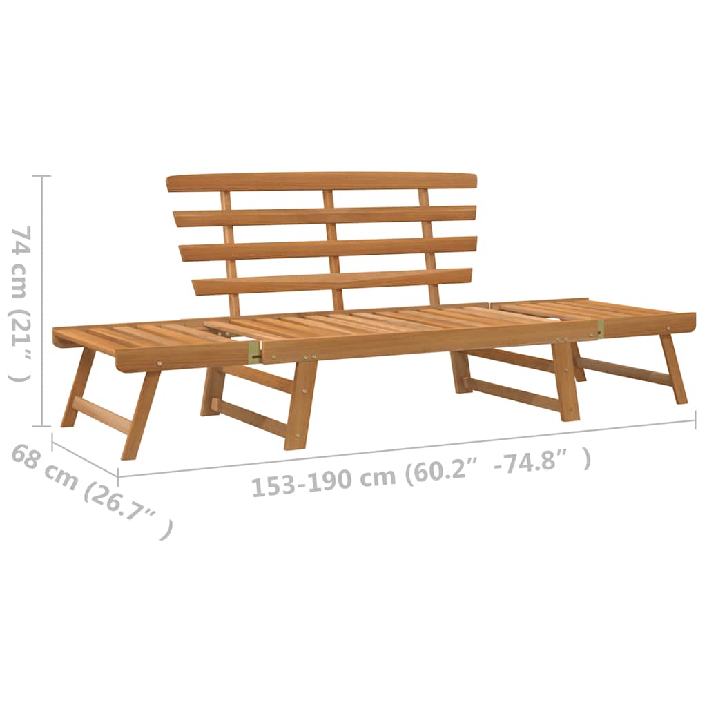 316471 vidaXL Garden Bench 2-in-1 190 cm Solid Acacia Wood