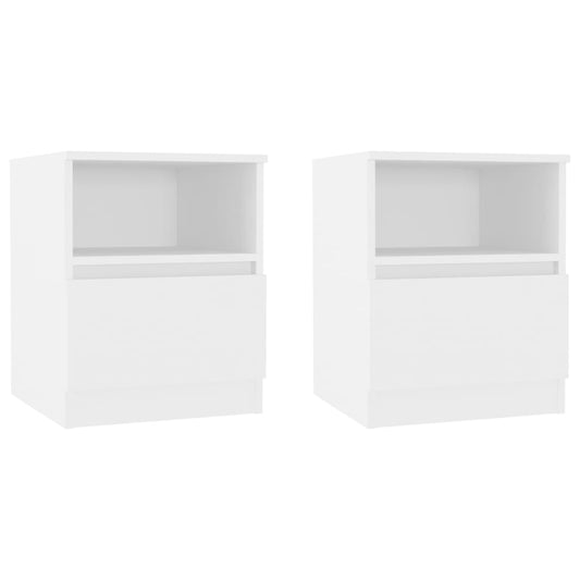 806158 vidaXL Bed Cabinets 2 pcs White 40x40x50 cm Engineered Wood 806158 vidaXL Bed Cabinets 2 pcs White 40x40x50 cm Engineered Wood