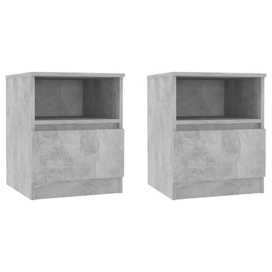 806166 vidaXL Bed Cabinets 2 pcs Concrete Grey 40x40x50 cm Engineered Wood 806166 vidaXL Bed Cabinets 2 pcs Concrete Grey 40x40x50 cm Engineered Wood