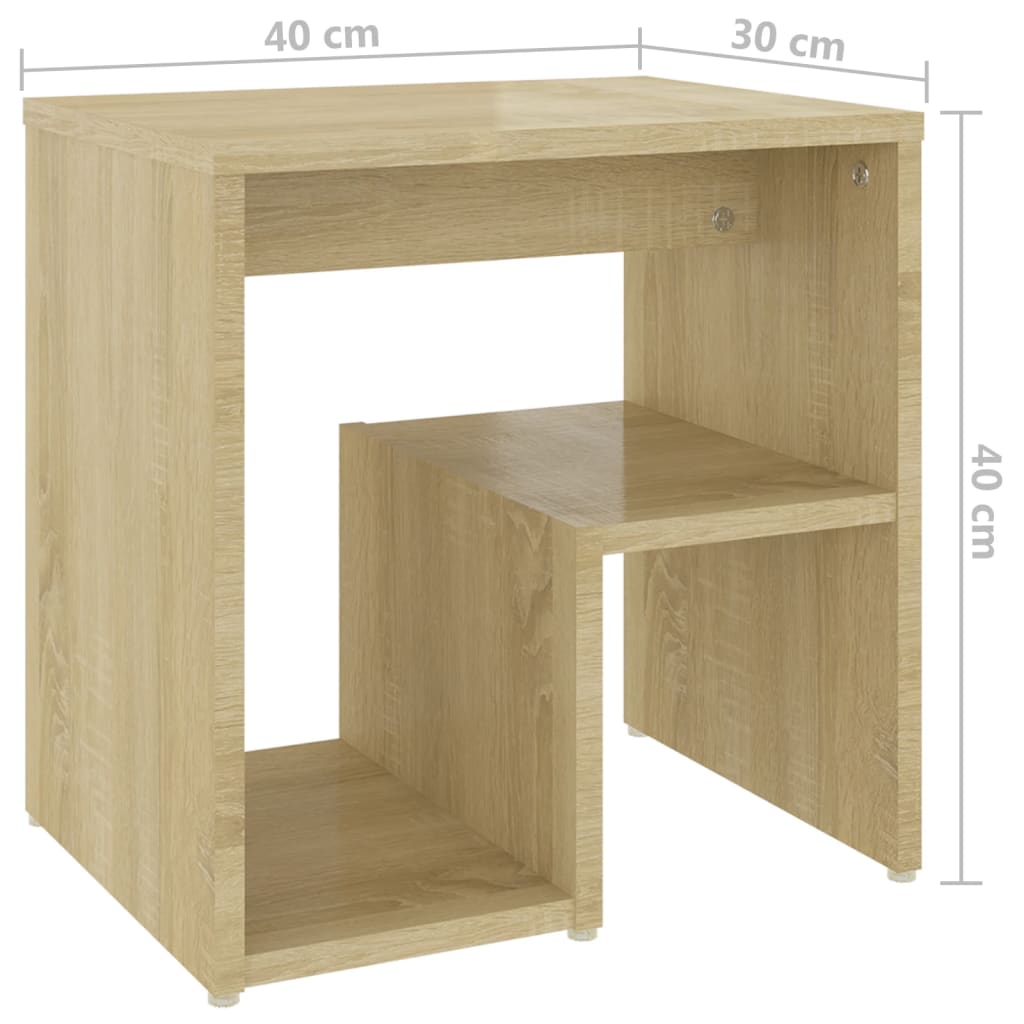 806335 vidaXL Bed Cabinets 2 pcs Sonoma Oak 40x30x40 cm Engineered Wood