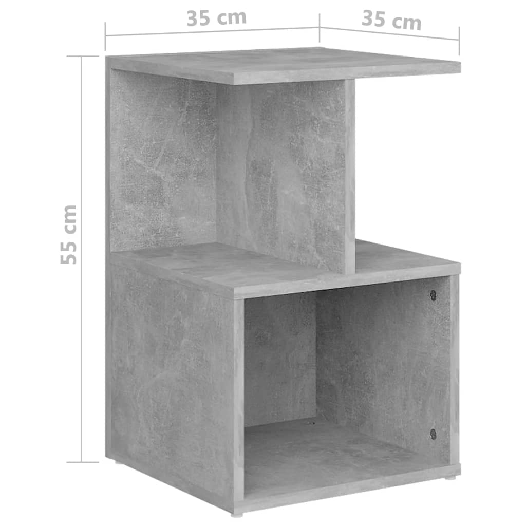 806355 vidaXL Bedside Cabinets 2 pcs Concrete Grey 35x35x55 cm Engineered Wood