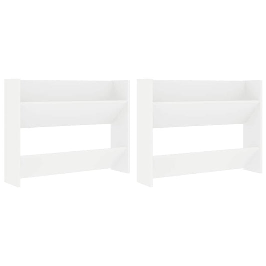 Wall Shoe Cabinet 2 pcs White 80x18x60 cm Engineered Wood Wall Shoe Cabinet 2 pcs White 80x18x60 cm Engineered Wood