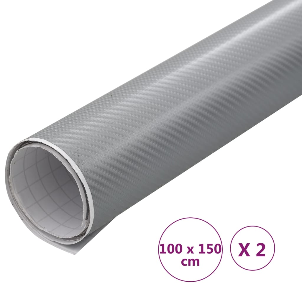 Car Films 2 pcs 4D Silver 100x150 cm
