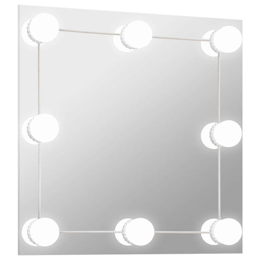 Wall Mirror with LED Lights Square Glass Wall Mirror with LED Lights Square Glass