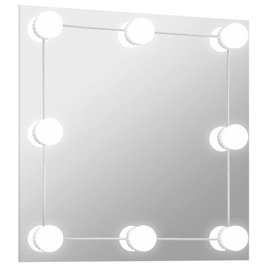 Wall Mirror with LED Lights Square Glass Wall Mirror with LED Lights Square Glass