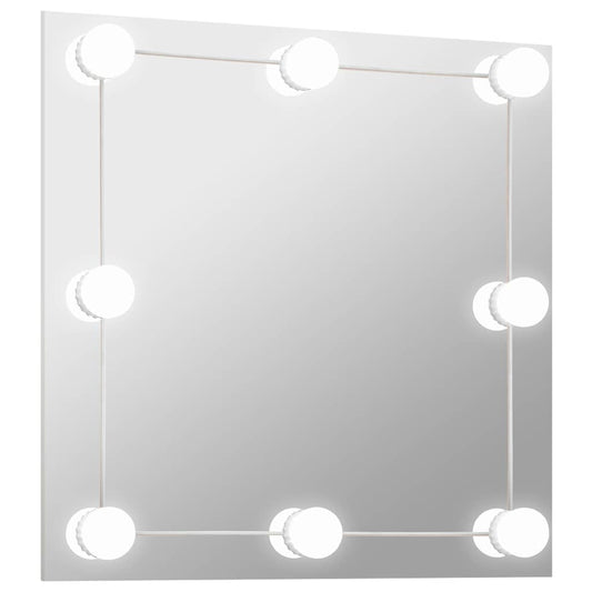 Wall Mirror with LED Lights Square Glass Wall Mirror with LED Lights Square Glass