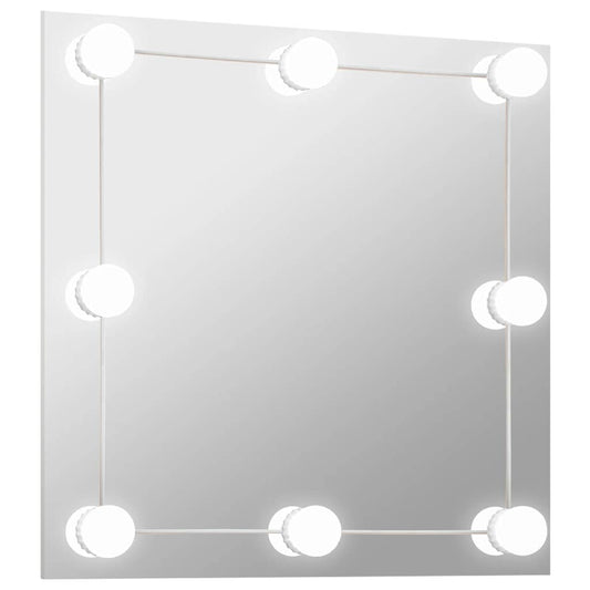 Wall Mirror with LED Lights Square Glass Wall Mirror with LED Lights Square Glass