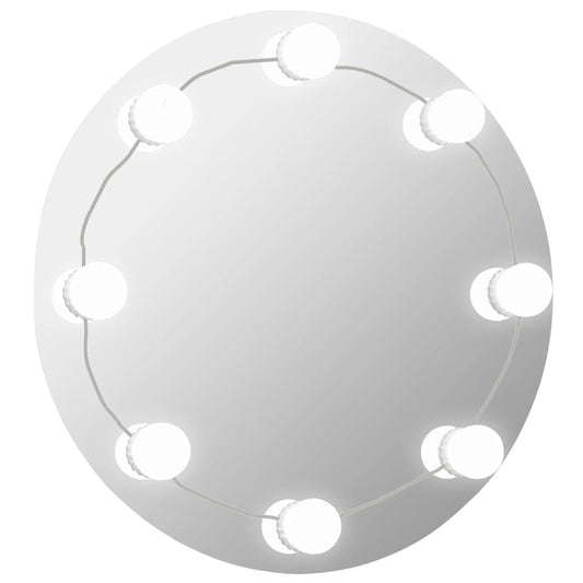 Wall Mirror with LED Lights Round Glass Wall Mirror with LED Lights Round Glass