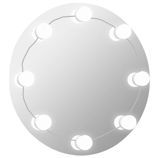 Wall Mirror with LED Lights Round Glass Wall Mirror with LED Lights Round Glass