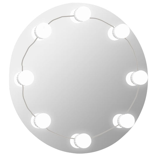 Wall Frameless Mirror with LED Lights Round Glass Wall Frameless Mirror with LED Lights Round Glass