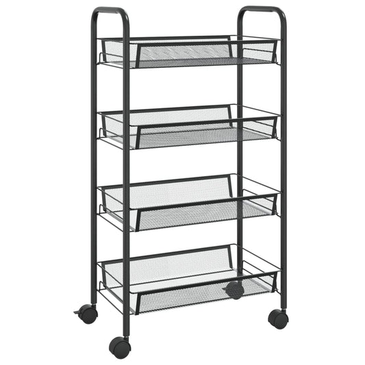 4-Tier Kitchen Trolley Black 46x26x85 cm Iron 4-Tier Kitchen Trolley Black 46x26x85 cm Iron