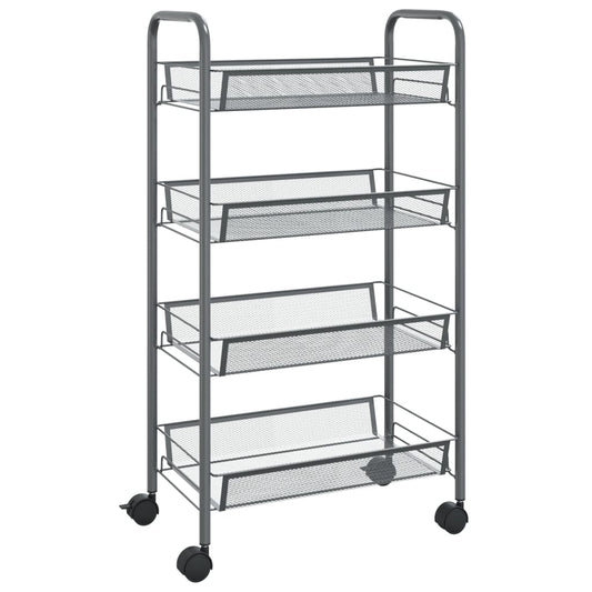 4-Tier Kitchen Trolley Grey 46x26x85 cm Iron 4-Tier Kitchen Trolley Grey 46x26x85 cm Iron