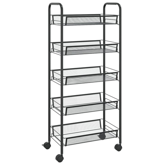 5-Tier Kitchen Trolley Black 46x26x105 cm Iron 5-Tier Kitchen Trolley Black 46x26x105 cm Iron