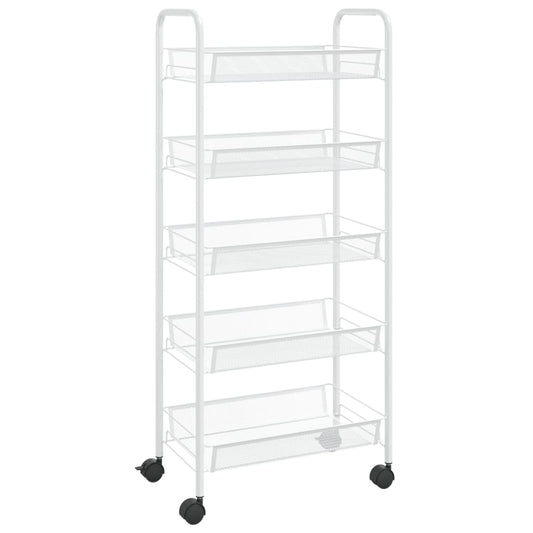 5-Tier Kitchen Trolley White 46x26x105 cm Iron 5-Tier Kitchen Trolley White 46x26x105 cm Iron
