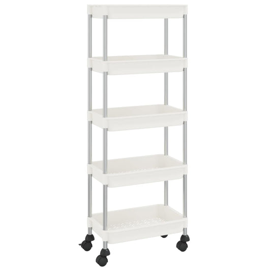 5-Tier Kitchen Trolley White 42x29x128 cm Iron and ABS 5-Tier Kitchen Trolley White 42x29x128 cm Iron and ABS