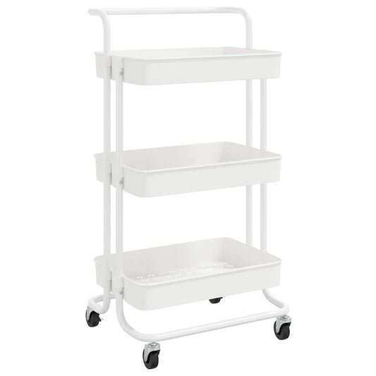 3-Tier Kitchen Trolley White 42x35x85 cm Iron and ABS 3-Tier Kitchen Trolley White 42x35x85 cm Iron and ABS