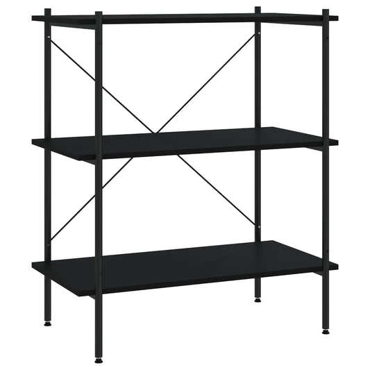3-Tier Shelving Unit Black 80x40x92 cm 3-Tier Shelving Unit Black 80x40x92 cm