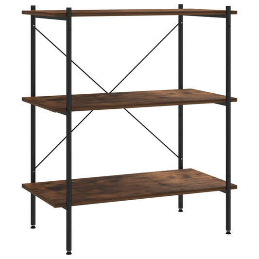 3-Tier Shelving Unit Black and Dark Wood 80x40x92 cm 3-Tier Shelving Unit Black and Dark Wood 80x40x92 cm