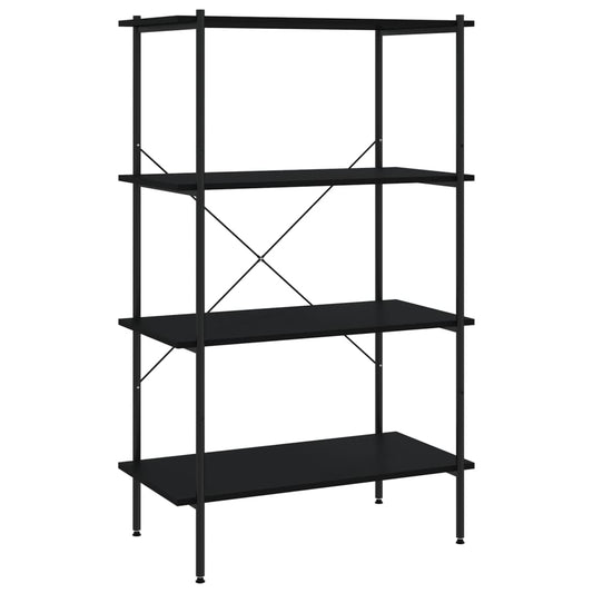 4-Tier Shelving Unit Black 80x40x130 cm 4-Tier Shelving Unit Black 80x40x130 cm
