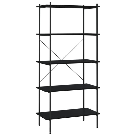 5-Tier Shelving Unit Black 80x40x163 cm 5-Tier Shelving Unit Black 80x40x163 cm