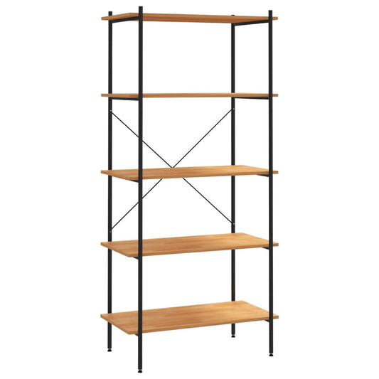 5-Tier Shelving Unit Black and Oak 80x40x163 cm 5-Tier Shelving Unit Black and Oak 80x40x163 cm