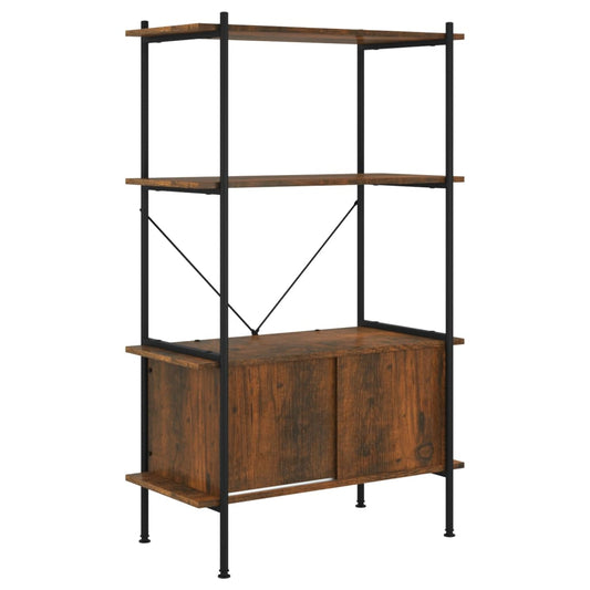 4-Tier Shelving Unit with Cabinet 80x40x130 cm Steel and Engineered Wood 4-Tier Shelving Unit with Cabinet 80x40x130 cm Steel and Engineered Wood
