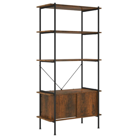 5-Tier Shelving Unit with Cabinet 80x40x163 cm Steel and Engineered Wood 5-Tier Shelving Unit with Cabinet 80x40x163 cm Steel and Engineered Wood