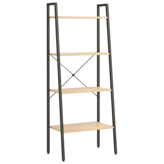 4-Tier Standing Shelf Light Brown and Black 56x35x140 cm 4-Tier Standing Shelf Light Brown and Black 56x35x140 cm