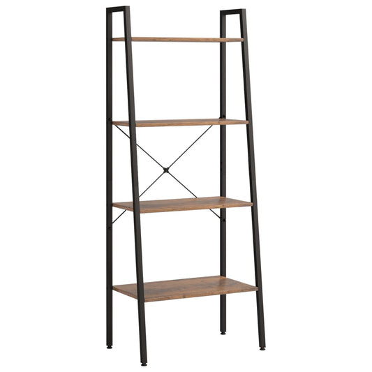 4-Tier Standing Shelf Dark Brown and Black 56x35x140 cm 4-Tier Standing Shelf Dark Brown and Black 56x35x140 cm