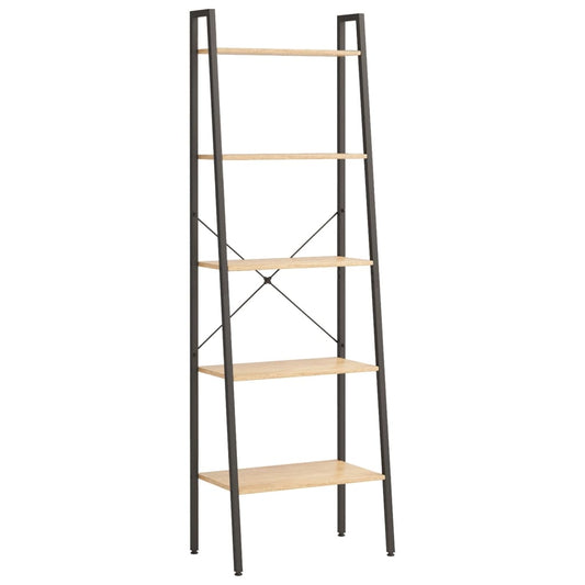 5-Tier Standing Shelf Light Brown and Black 56x35x174 cm 5-Tier Standing Shelf Light Brown and Black 56x35x174 cm