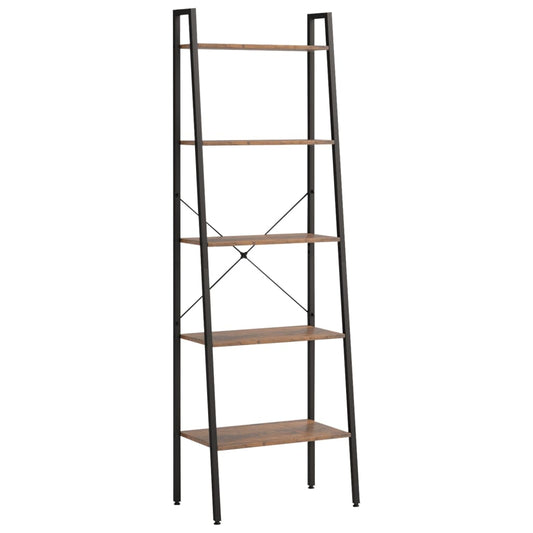 5-Tier Standing Shelf Dark Brown and Black 56x35x174 cm 5-Tier Standing Shelf Dark Brown and Black 56x35x174 cm