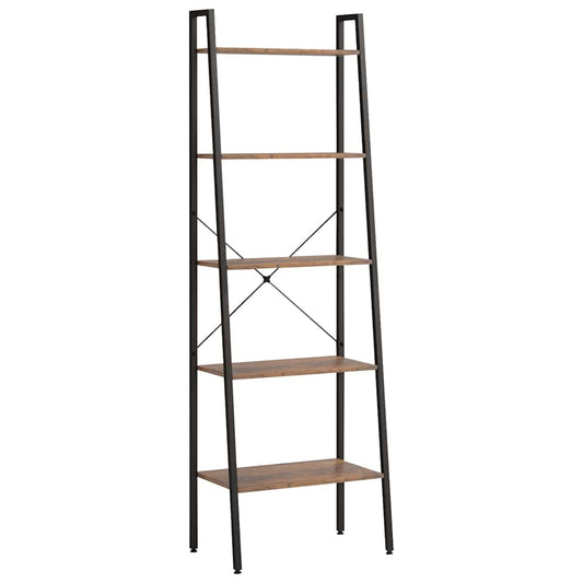 5-Tier Standing Shelf Dark Brown and Black 56x35x174 cm 5-Tier Standing Shelf Dark Brown and Black 56x35x174 cm