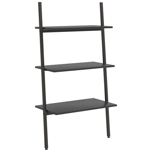 3-Tier Leaning Shelf Black 64x34x116 cm 3-Tier Leaning Shelf Black 64x34x116 cm