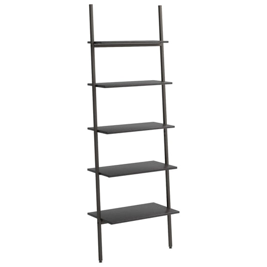 5-Tier Leaning Shelf Black 64x34x185.5 cm 5-Tier Leaning Shelf Black 64x34x185.5 cm