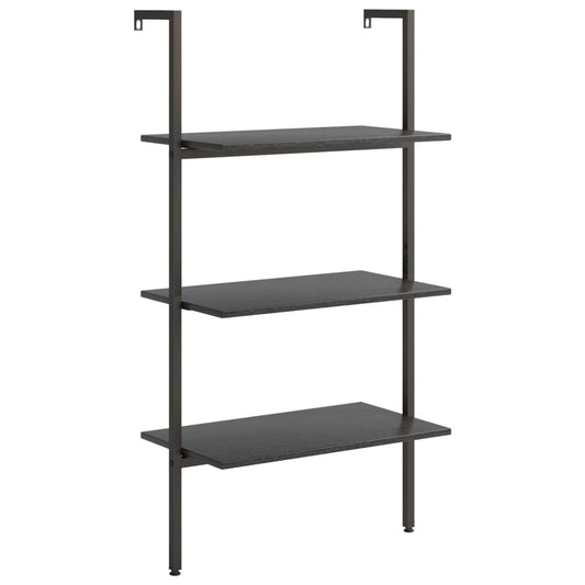 3-Tier Leaning Shelf Black 64x35x120.5 cm 3-Tier Leaning Shelf Black 64x35x120.5 cm