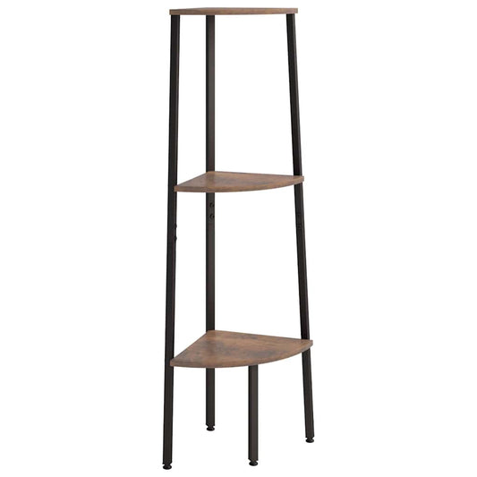 3-Tier Corner Shelf Dark Brown and Black 45.5x31.5x120 cm 3-Tier Corner Shelf Dark Brown and Black 45.5x31.5x120 cm