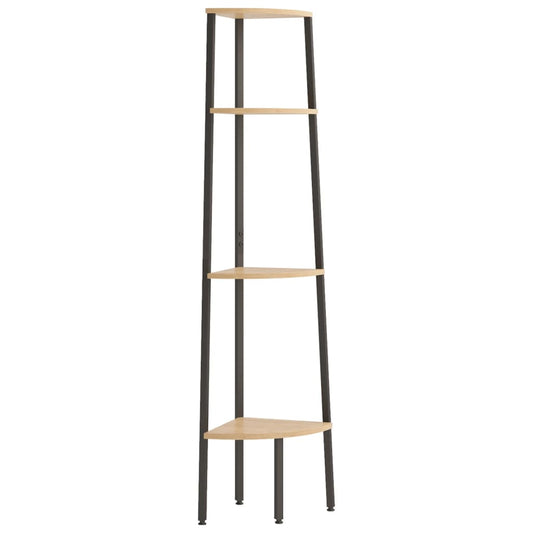 4-Tier Corner Shelf Light Brown and Black 45.5x31.5x150 cm 4-Tier Corner Shelf Light Brown and Black 45.5x31.5x150 cm