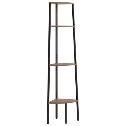 4-Tier Corner Shelf Dark Brown and Black 45.5x31.5x150 cm 4-Tier Corner Shelf Dark Brown and Black 45.5x31.5x150 cm