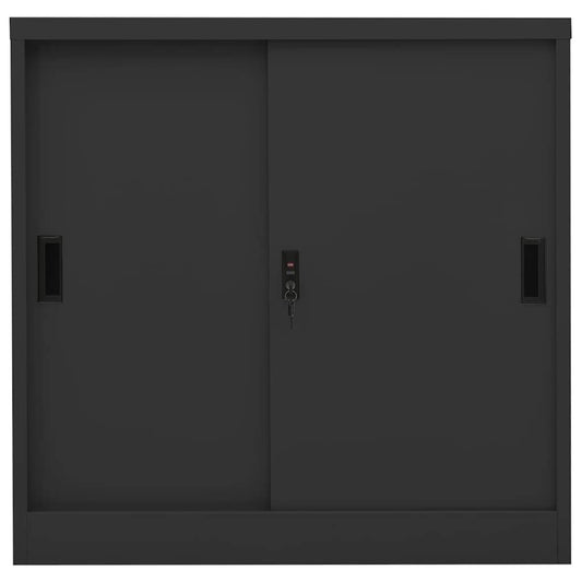 335953 vidaXL Office Cabinet with Sliding Door Anthracite 90x40x90 cm Steel 335953 vidaXL Office Cabinet with Sliding Door Anthracite 90x40x90 cm Steel