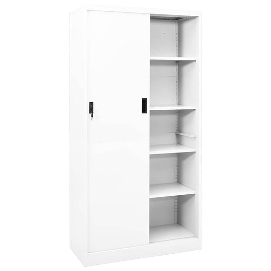 335958 vidaXL Office Cabinet with Sliding Door White 90x40x180 cm Steel 335958 vidaXL Office Cabinet with Sliding Door White 90x40x180 cm Steel