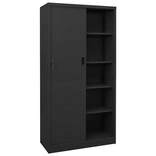 335961 vidaXL Office Cabinet with Sliding Door Anthracite 90x40x180 cm Steel 335961 vidaXL Office Cabinet with Sliding Door Anthracite 90x40x180 cm Steel